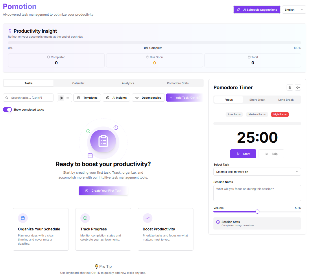 Pomotion: AI-Powered Productivity Suite - Image 1